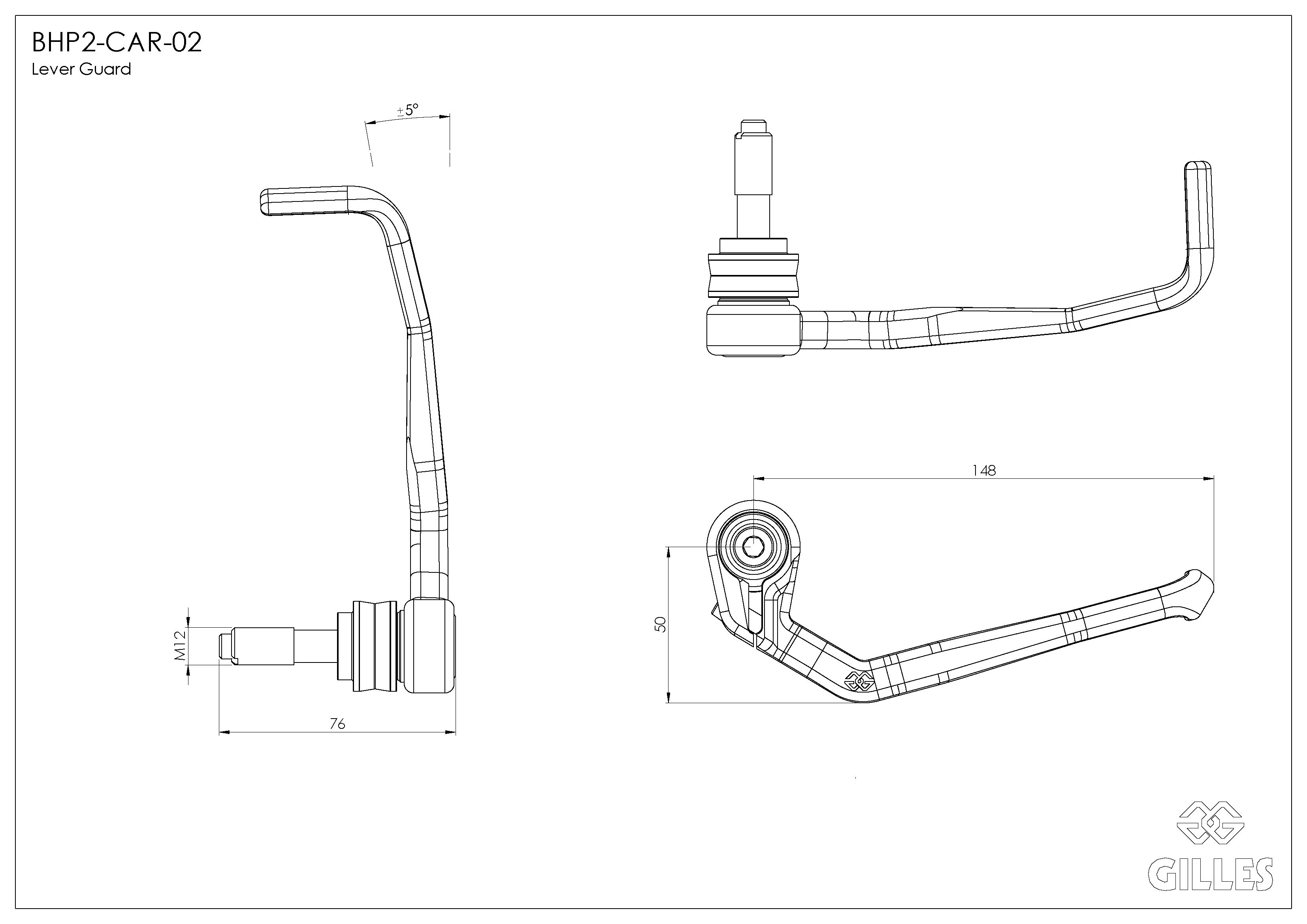 BHP2-CAR-02-Verstellbereich Bremshebelprotektor Carbon