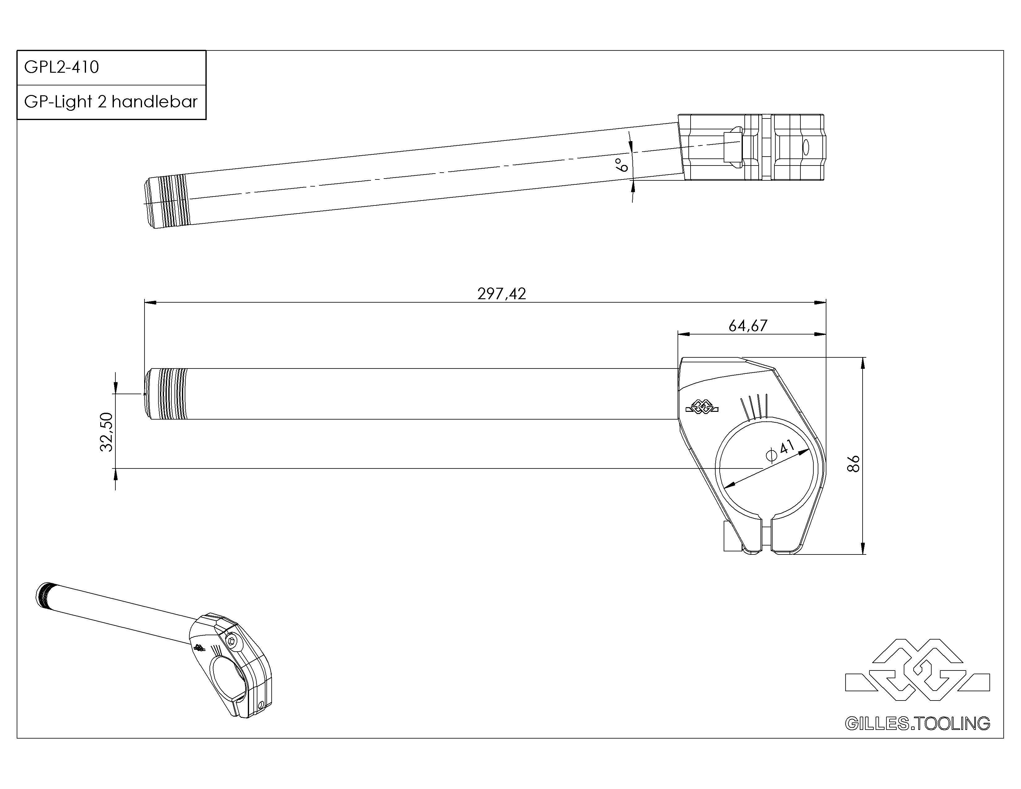 Lenker GP-LIGHT 2 410 schwarz