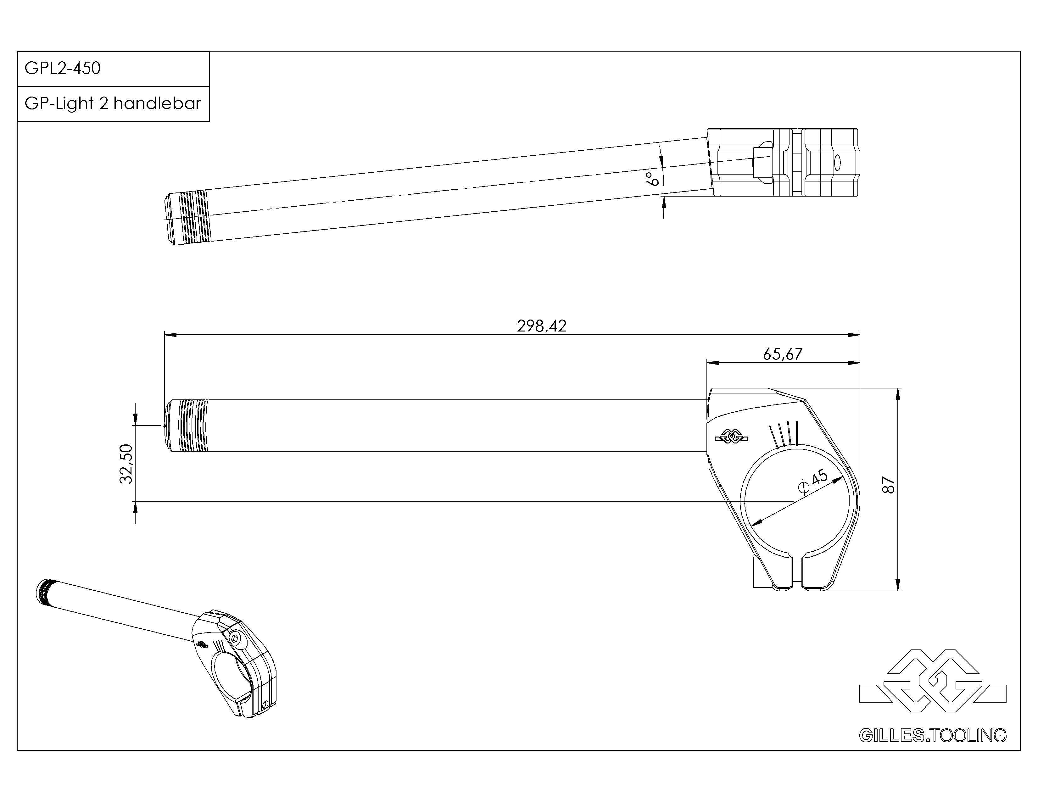 Lenker GP-LIGHT 2 450 schwarz