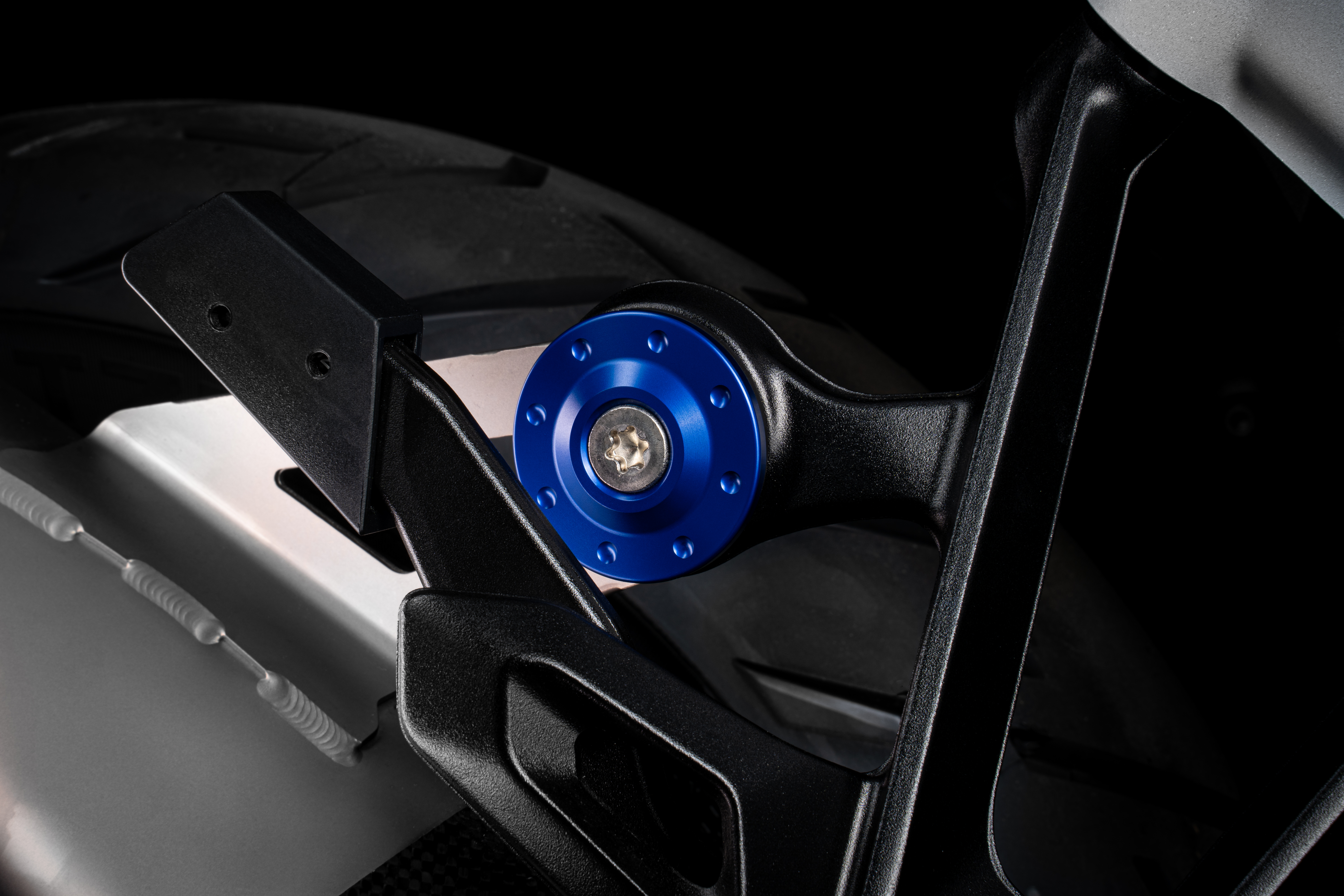 Abdeckung Auspuffhalter Kit blau
